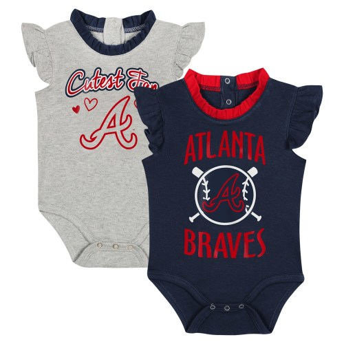 Newborn & Infant Atlanta Braves Fanatics Branded Navy/Gray Two-Pack Fan Bodysuit Set