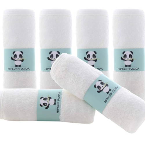 HIPHOP PANDA Baby Washcloths, Rayon Made from Bamboo - 2 Layer Ultra Soft Absorbent Newborn Bath Face Towel - Reusable Baby Wipes for Delicate Skin - White, 6 Pack
