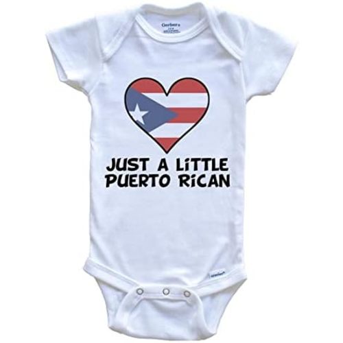 Just A Little Puerto Rican Baby Bodysuit - Funny Puerto Rico Flag Baby Bodysuit