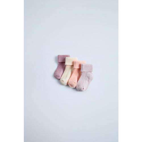 FOUR-PACK OF COLORFUL SOCKS - Pink | ZARA United States