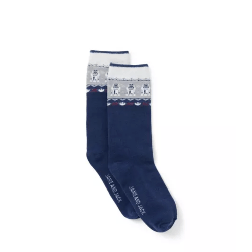 Boy Blueberry Navy Fair Isle STAR WARS R2-D2 Fair Isle Crew Sock by Janie and Jack