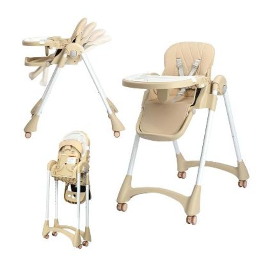 JOYMOR Foldable High Chair, 4 in 1 Convertible Highchair for Eating, Height Adjustble and Multiple Recline, Compact Foldable Design for Easy Storage