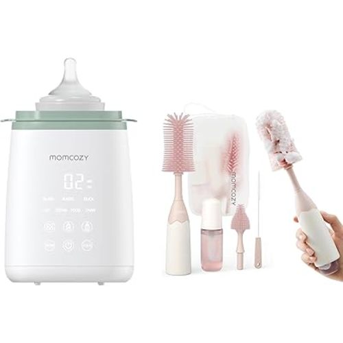 Momcozy Bottle Warmer & Momcozy Bottle Brush Kit Pink