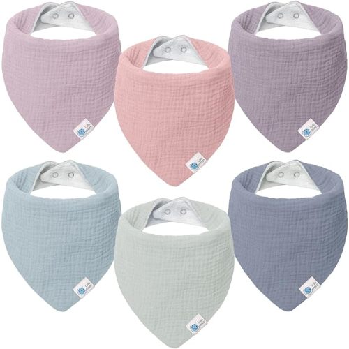 Muslin Baby Bibs 100% Cotton Baby Bandana Drool Bibs for Teething and Drooling - Dream Unicorn