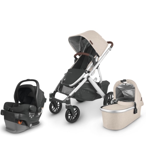 UPPAbaby VISTA V2 and MESA V2 Travel System - Declan Oat Melange - Jake Charcoal Black