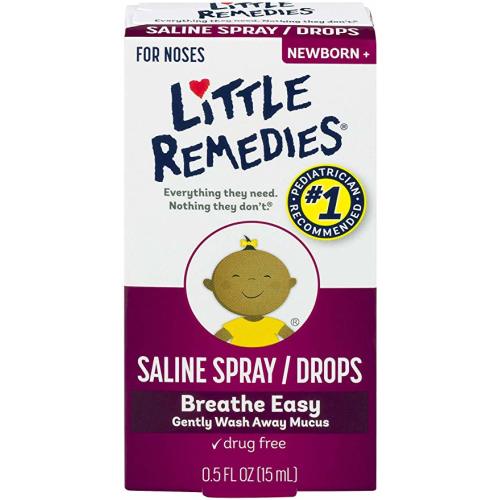 Little Remedies Saline Spray and Drops | Safe for Newborns | 0.5 Fl Oz (Pack of 1) - Saline Spray/Drops
