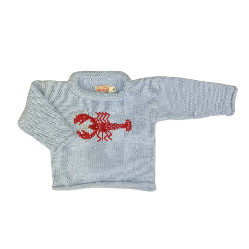 Children's Light Blue Lobster Roll Neck Sweater | Kids Sweater | The Red Wagon
