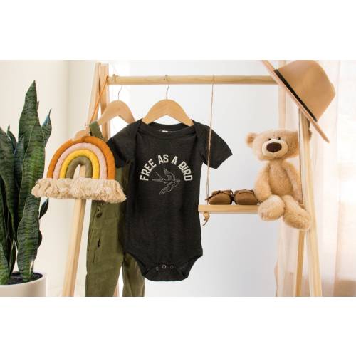 Free As A Bird Short Sleeve One Piece Onesie, Free As A Bird Onesie, Free Bird Onesie, Retro Vintage Rock Band Tee