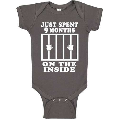 Reaxion Funny Cute Baby Boy Girl Handmade Clothes Infant Just Spent 9 Months On The Inside Bodysuits