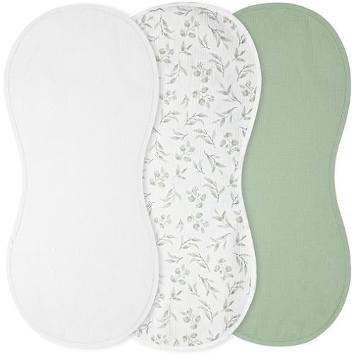 3 Pcs Changing Pad Liners Fits in Peanut Shape Changing Pad Waterproof Diaper Mats Organic Cotton Peanut Mats are Warm on a Baby's Back, Washable Reusable (Print Style,White)