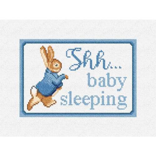 Peter Rabbit Needlepoint Door Hanger DIY Kit Baby Sleeping
