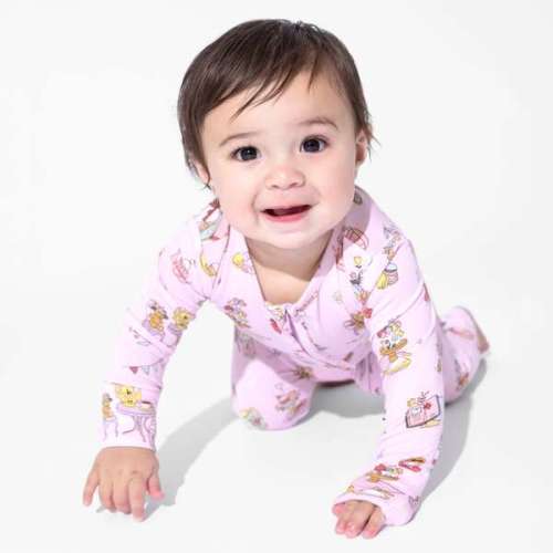 Tea Party Bamboo Convertible Footie, Pink - Bellabu Bear | Maisonette