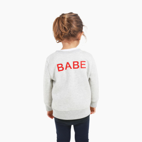 Ingrid and Isabel Babe Sweatshirt - Light Heather Grey, 0-6 M