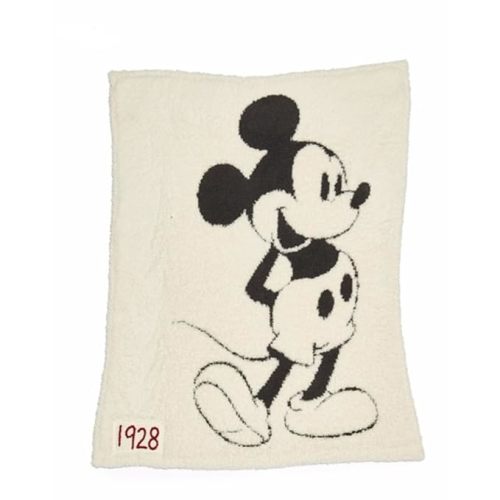 Barefoot Dreams CozyChic Unisex Classic Mickey Mouse Baby Blanket Disney Series- Cream/Carbon - Mickey Mouse - Cream/Carbon
