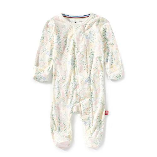 Magnetic Me Baby Girls Long-Sleeve Hoppy Garden Footed Coverall