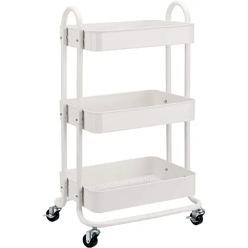 Amazon Basics 3-Tier Rolling Utility or Kitchen Cart - White