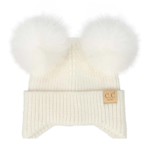 Baby Girls' C.C Tonal Double Pom Beanie | SCHEELS.com