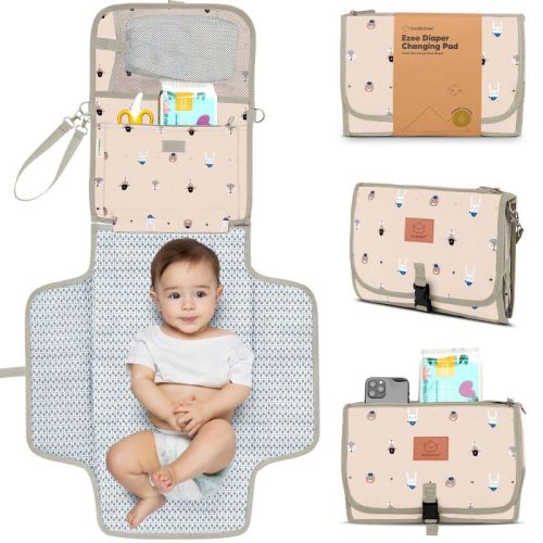 Keababies Ezee Diaper Changing Pad, Portable Diaper Changing Mat, Waterproof Foldable Diaper Changing Pad (acacia)