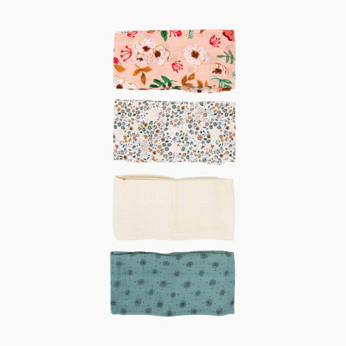 Little Unicorn Cotton Muslin All-Purpose Squares 4-Pack - Vintage Floral, 4
