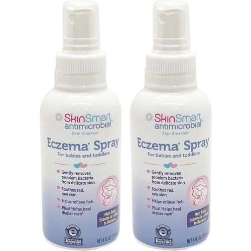SkinSmart Eczema Spray for Babies and Toddlers, Removes Bacteria so Skin Can Heal, 4 Ounce Spray (Pack of 2) Safe for Delicate and Raw Skin