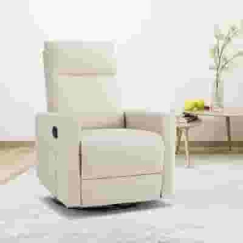 CONCETTA Nursery Glider, Swivel Glider Rocking Chair with Adjustable Footrest, Beige