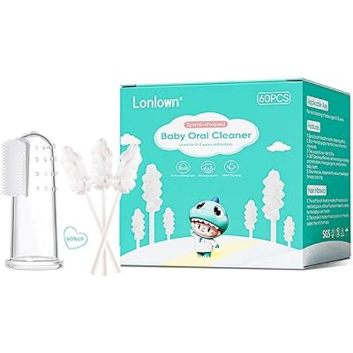 60PCS Baby Tongue Cleaner & 1PCS Finger Toothbrush Infant Mouth Cleaner Newborn Gum Cleaner Disposable Infant Oral Clean Stick Dental Care for 0-36 Month Baby