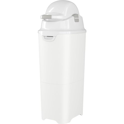 Foundations Tall Diaper Pail with Airtight Lid - Durable & Odorless Diaper Disposal, Large Capacity, Holds up to 60 Newborn Diapers, Refill with Any Bags - White