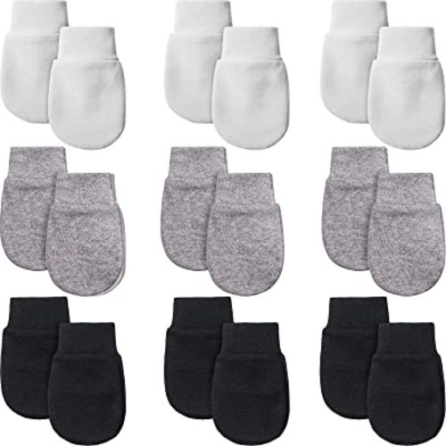 9 Pairs Newborn Baby Mittens Infant Toddler Gloves No Scratch Mittens Unisex Cotton Gloves for 0-6 Months Baby Boys Girls