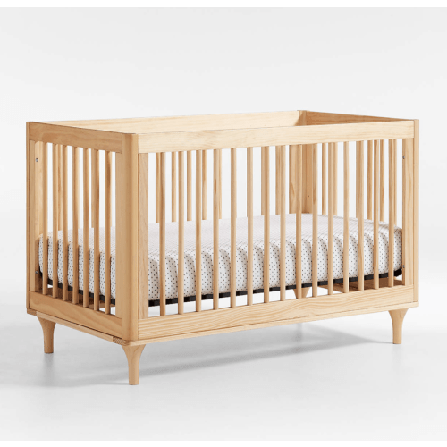 Babyletto Lolly Natural Wood 3-in-1 Convertible Baby Crib with Toddler Bed Conversion Kit