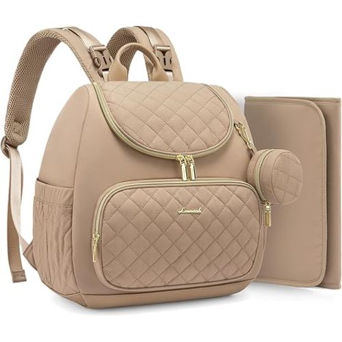 LOVEVOOK Diaper Bag Backpack, Large Capacity Diaper Bags for Baby Girl Boy with Changing Pad, Stylish Baby Diaper Bag, Waterproof Diaper Bag for Mom Dad with Stroller Buckles,15.6 Inch