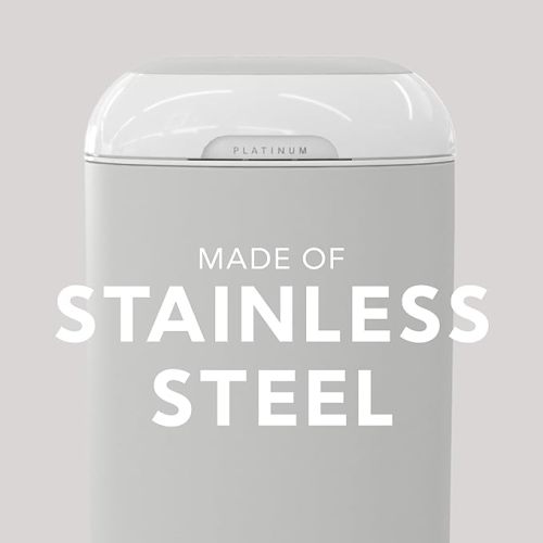 Diaper Genie Platinum Pail (Stone Grey) is Made in Durable Stainless Steel and Includes 1 Easy Roll Refill with 18 Bags That can Last up to 5 Months.