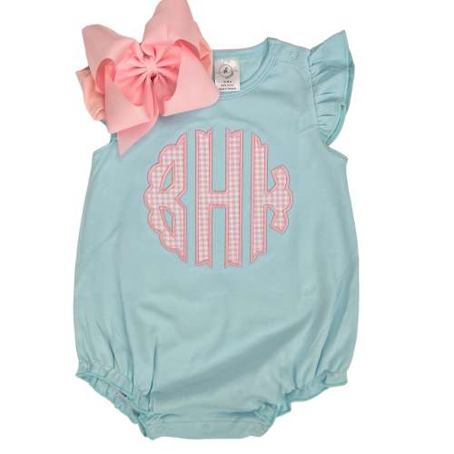 Baby girl bubble, monogrammed outfit, personalized toddler girl, summer outfit, sk creations, monogrammed bubble