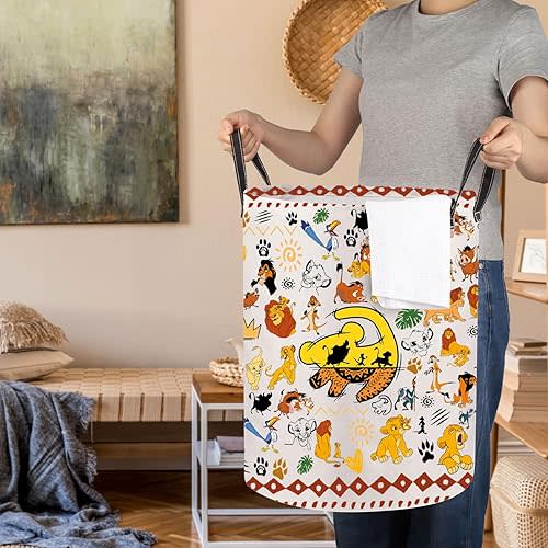JNIAP Lion Movie Laundry Baskets Hakuna Matata Gifts Simba & Pumbaa Storage Basket Magical Kingdom Laundry Hampers (Lion LB)