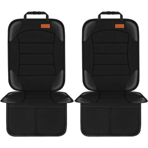 (2 pack) Yonktoo Car Seat Protector for Child Car Seat,Waterproof Car Seat Cover for Leather and Fabric Seats, 2 Mesh Pockets, Non-Slip Bottom,Thick Padding Cushion