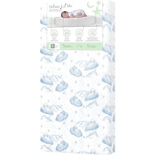 Dream On Me Cozy Cloud 2-in-1 Crib Mattress, Dual-Sided for Infants & Toddlers, Waterproof Cover, GREENGUARD Gold Certified, Fits Full Size Crib & Toddler Bed, 52” x 28” x 5”
