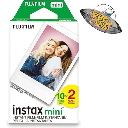 FUJIFILM Mini Instant Camera Film: 20 Shoots Total, Value Pack, (10 Sheets x 2) - Capture Memories Anytime, Anywhere - Includes Puflax UFO Sticker
