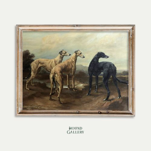 Greyhounds in a Landscape Maud Earl Greyhound Poster