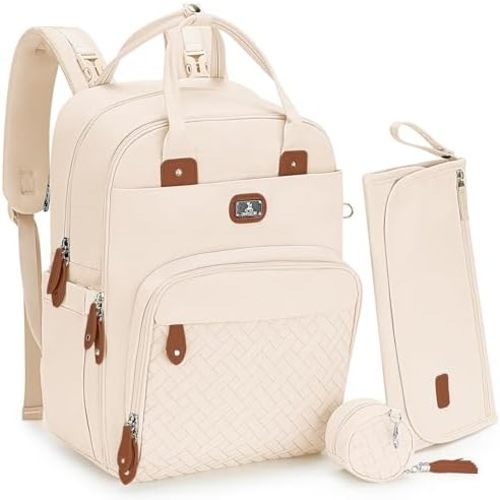 Diaper Bag Backpack with Portable Changing Pad, Pacifier Case and Stroller Straps