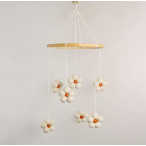 Baby Mobile for Crib - Felt Flower Mobile - Flower Baby Mobile - Boho Crib Mobile - Boho Nursery Decor - Crib Mobile for Girls, Boys - Mobile for Bassinet, Pack N Play - Flower