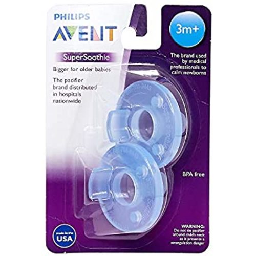 Philips Avent Soothie Pacifier, 3+ months, blue/blue, 2 Pack, SCF192/06 - Blue - 2Pk