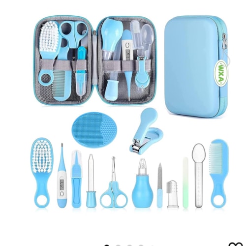 Baby Grooming Kit, Infant Safety Care Set with Hair Brush Comb Nail Clipper Nasal Aspirator,Baby Essentials Kit for Newborn Girls Boys