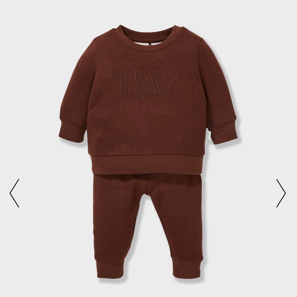 Baby Chocolate Plush Long Pj Set Chocolate - Peter Alexander
