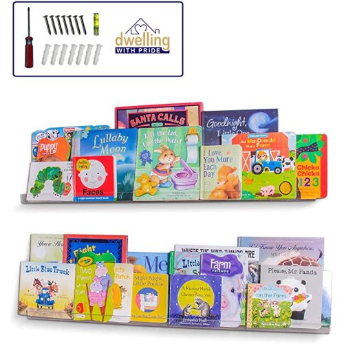 Acrylic Shelf 36 Inch (2 Pack) - Clear Floating Shelves for Books