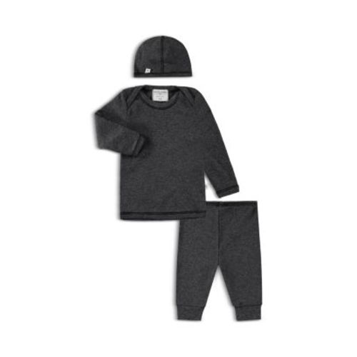 Unisex Ribbed Long Sleeve Tee, Leggings & Cap Set - Baby