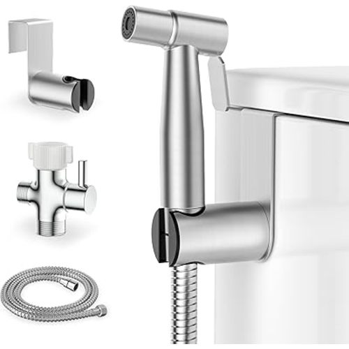 Handheld Bidet Sprayer for Toilet, Stainless Steel Jet Spray Kit Adjustable Pressure, Leak-Proof Jet Spray, Feminine Wash & Muslim Shower, Wall/Toilet Mount
