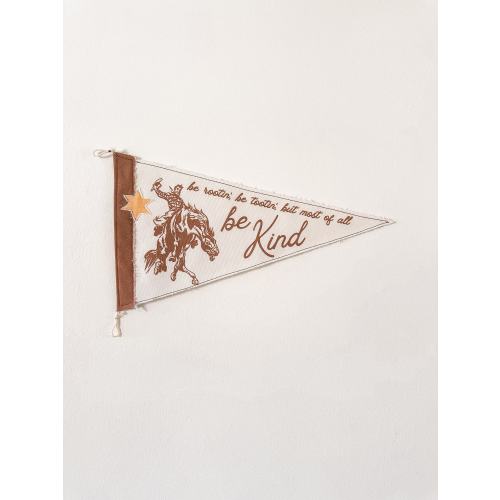 Be Kind Cowboy Pennant Flag , Wall Banner, Word Art Wall Hanging, Canvas Wall Hanging, Name Sign, Custom Christmas Gift