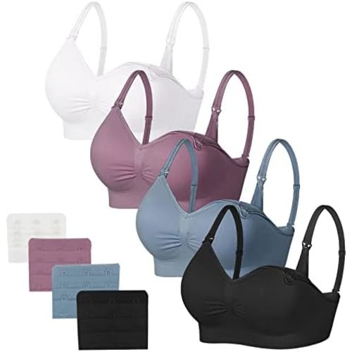 JAMRID Sleeping Nursing Bras for Breastfeeding Maternity Bras for Pregnancy Pumping Bra Underwear with Extra Extenders