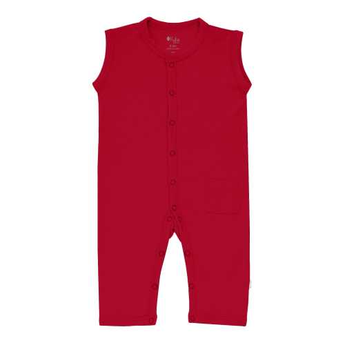 Sleeveless Romper in Ruby