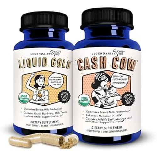 Legendairy Milk Liquid + Cash Cow, Lactation Supplement for Milk Supply Increase and Enhance Prolactin Release - Lactation Support for Breast Milk Production
