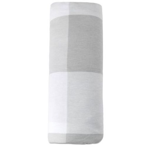 Ely's & Co. Baby Fitted Crib Sheet 100% Combed Jersey Cotton Grey Gingham